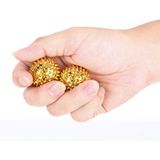1 Pair Magnetic Massage Ball Relax Muscle Finger Plantar Pressure Massage Stab Ball  Size:3.2cm(Gold)