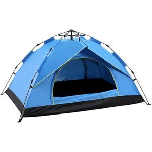 TC-014 Outdoor Beach Travel Camping Automatic Spring Multi-Person Tent For 3-4 People(Blue)