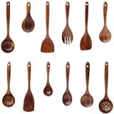 Non-Stick Pot Wood Spoon Teak Scoop Tableware Saving Spoon