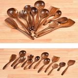 Non-Stick Pot Wood Spoon Teak Scoop Tableware Saving Spoon