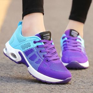 Women Shoes Breathable Mesh Soft Sole Sneakers  Size:40(Purple)