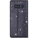 For Samsung Galaxy Note 8 Ultrathin Glitter Magnetic Horizontal Flip Leather Case with Holder & Card Slots(Gray)