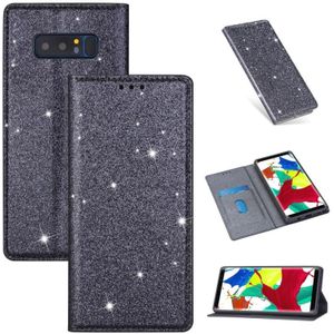 For Samsung Galaxy Note 8 Ultrathin Glitter Magnetic Horizontal Flip Leather Case with Holder & Card Slots(Gray)