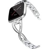 For Fitbit Versa / Fitbit Versa 2 / Fitbit Versa Lite Edition Universal X-shaped Metal Strap(Sliver)