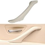 Car Leather Left Side Inner Door Handle Assembly 51417225854 for BMW 5 Series F10 / F18 2011-2017(Creamy-white)