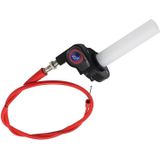 Off-road Motorcycle Modified 22mm Handle Throttle Clamp Hand Grip Big Torque Oil Visual Throttle Accelerator for with Cable(Red with Red Throttle Cable)