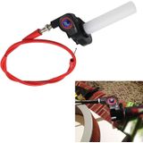 Off-road Motorcycle Modified 22mm Handle Throttle Clamp Hand Grip Big Torque Oil Visual Throttle Accelerator for with Cable(Red with Red Throttle Cable)