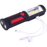 PR5W-1 5W COB+1W F8 IP43 Waterproof White Light LED Torch Work Light  400 LM Multi-function USB Charging Portable Emergency Work Stand Light with Magnetic & 360 Degrees Swivel Hook(Red)