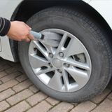 KANEED Car Wheel Tire Rim Scrub Brush Hub Clean Wash Brush Car Truck Motorcycle Bike Washing Cleaning Tool(Grey)