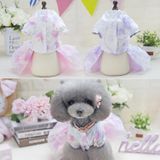 Dog Clothes Small Dog Skirt Spring And Summer Flower Skirt  Size: XL(Purple)
