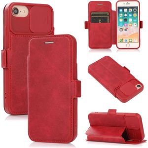 Push Window Double Buckle PU + Siliconen Horizontale Flip Lederen Case met Houder & Card Slot voor iPhone SE 2020 & 8 & 7