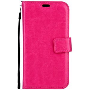 For Galaxy A5 (2017) / A520 Crazy Horse Texture Horizontal Flip PU Leather Case with Holder & Card Slots & Wallet & Photo Frame & Lanyard & Magnetic Buckle (Magenta)