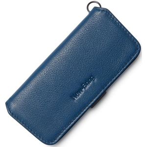 New Bring Pull-Out Key Case Coin Purse Men And Women Leather Simple Key Storage Bag(Dark Blue)