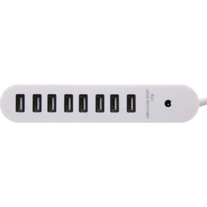 8 Ports USB 2.0 Portable Oval Hub  Length: 50cm(White)