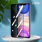 2 PCS ENKAY Hat-Prince Full Coverage 28 Degree Privacy Screen Protector Anti-spy Tempered Glass Film For iPhone 11 / XR