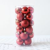 24 PCS 4cm Plating Plastic Christmas Tree Decorations Hanging String Ball  Random Color Delivery