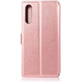 For Samsung Galaxy A70s Calf Texture Magnetic Buckle Horizontal Flip Leather Case with Holder & Card Slots & Wallet & Photo Frame(Rose Gold)