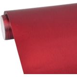1.52 * 0.5m Waterproof PVC Wire Drawing Brushed Chrome Vinyl Wrap Car Sticker Automobile Ice Film Stickers Car Styling Matte Brushed Car Wrap Vinyl Film (Red)