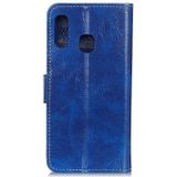 Retro Crazy Horse Texture Horizontal Flip Leather Case for Galaxy A20e  with Holder & Card Slots & Wallet & Photo Frame (Blue)