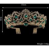 Crystal Tiaras Vintage Gold Rhinestone Pageant Crowns With Comb Baroque Wedding Hair Accessories