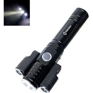 KS-738 USB Charging Waterproof T6+XPE Zoomable LED Flashlight with 4-Modes