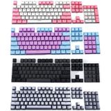 104-Keys Two-Color Mold Transparent PBT Keycap Mechanical Keyboard(Purple Blue)