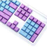 104-Keys Two-Color Mold Transparent PBT Keycap Mechanical Keyboard(Purple Blue)