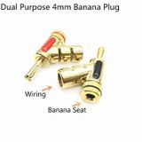 4 PCS / 2 Pairs 4mm Banana Plugs Stackable Banana Plug Sockets Y-type Plugs