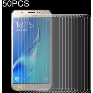 50 PCS HAWEEL 0.26mm 9H+ Surface Hardness 2.5D Explosion-proof Tempered Glass Film for Galaxy J7 / J700