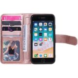 For iPhone 8 & 7 Multifunctional Magnetic Copper Buckle Horizontal Flip Solid Color Leather Case with 10 Card Slots & Wallet & Holder & Photo Frame(Rose Gold)