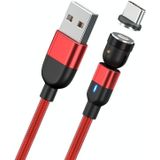 2m 3A Output USB to USB-C / Type-C 540 Degree Rotating Magnetic Data Sync Charging Cable (Red)