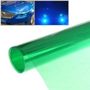 Protective Decoration Bright Surface Car Light Membrane /Lamp Sticker  Size: 195cm x 30cm(Green)
