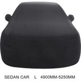 Anti-Dust Anti-UV Heat-insulating Elastic Force Cotton Car Cover for Sedan Car  Size: L  4.9m~5.25m (Black)