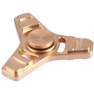 Fidget Spinner Toy Stress Reducer Anti-Anxiety Toy for Children and Adults  5 Minutes Rotation Time  Copper Material  Three Leaves