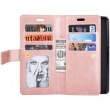 For Huawei Mate 10 Pro Multifunctional Zipper Horizontal Flip Leather Case with Holder & Wallet & 9 Card Slots & Lanyard(Rose Gold)