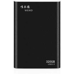 WEIRD 320GB 2.5 inch USB 3.0 High-speed Transmission Metal Shell Ultra-thin Light Solid State Mobile Hard Disk Drive (Black)