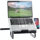 A23 Foldable Notebook Stand With 10-Speed Adjustment Computer Cooling Lifting Stand  Colour:  Detachable Accessories 3.0HUB (Black )