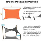 Outdoor Garden Sunshade Sail Waterproof Anti-UV Canopy  Size: 5m x 5m(Orange)