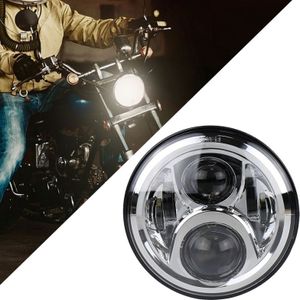 7 inch Round LED Motorcycle Headlight Modified Spotlight for Honda (Silver)