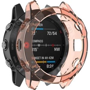 For Garmin Fenix 6 / 6 Pro Smart Watch Half Coverage TPU Protective Case(Transparent Orange)