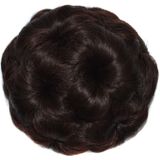 Wig Ball Head Flower Hairpin Hair Bag Wig Headband for Bride(Dark Brown)