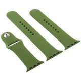 For Apple Watch Series 6 & SE & 5 & 4 44mm / 3 & 2 & 1 42mm High-performance Ordinary & Longer Rubber Sport Watchband with Pin-and-tuck Closure (Pinewood Green)