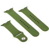 For Apple Watch Series 6 & SE & 5 & 4 44mm / 3 & 2 & 1 42mm High-performance Ordinary & Longer Rubber Sport Watchband with Pin-and-tuck Closure (Pinewood Green)