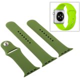 For Apple Watch Series 6 & SE & 5 & 4 44mm / 3 & 2 & 1 42mm High-performance Ordinary & Longer Rubber Sport Watchband with Pin-and-tuck Closure (Pinewood Green)