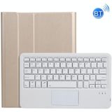 A11-A 2 in 1 Removable Bluetooth Keyboard + Protective Leather Case with Touchpad & Holder for iPad Pro 11 2021 / 2020 / 2018  iPad Air 2020(Gold)