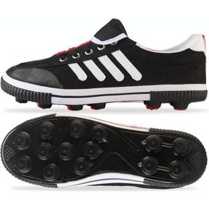 Student Antiskid Football Training Shoes Adult Rubber Spiked Soccer Shoes  Size: 38/240(Black+White)