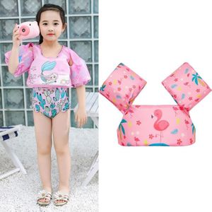 Children Swimming Foam Arm Ring Baby Swimming Equipment Floating Ring Water Sleeve Buoyancy Vest(Pink Flamingo)