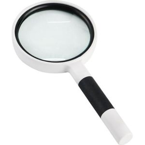 3 PCS Hand-Held Reading Magnifier Glass Lens Anti-Skid Handle Old Man Reading Repair Identification Magnifying Glass  Specification: 75mm 4 Times (Black White)