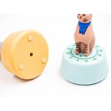 Cartoon Cat Shape Countdown Timer Student Learning Time Manager Kitchen Timer Mechanical Reminder(Yellow)