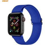 For Apple Watch Series 6/5/4/SE 40mm Hat-Prince ENKAY 2 in 1 Adjustable Flexible Polyester Wrist Watch Band + Full Screen Full Glue PMMA Curved HD Screen Protector(Royal Blue)